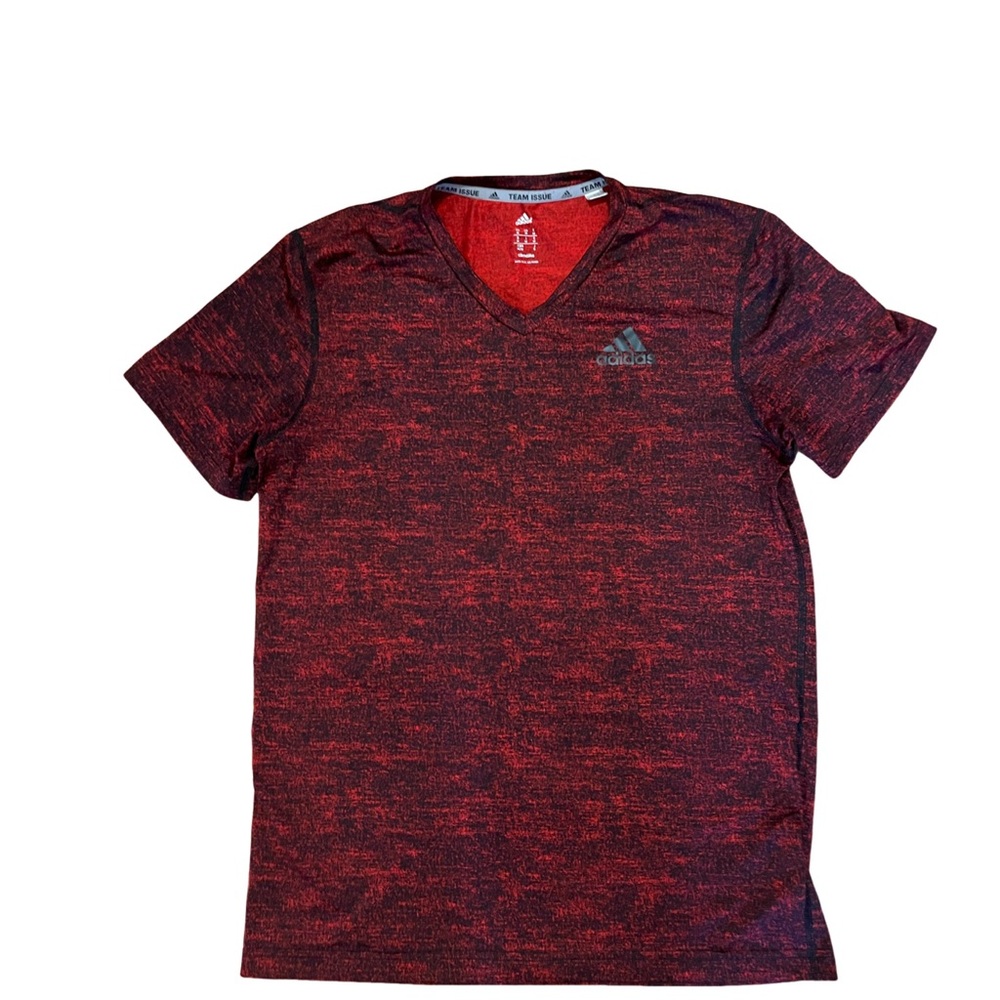 Adidas Men's Maroon V-Neck Tee